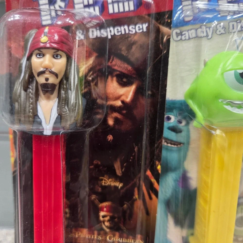 3 Disney PEZ‎ Candy Dispensers Jack Sparrow Mike Wazowski Donald Duck New Sealed - Picture 3 of 7